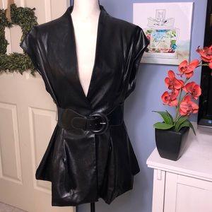 Gracia large faux leather vest NWT